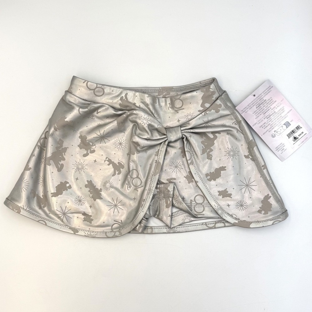 Disney Parks 100 Years Girls Shorts Skort Metallic Silver Limited Size 4‎ NWT